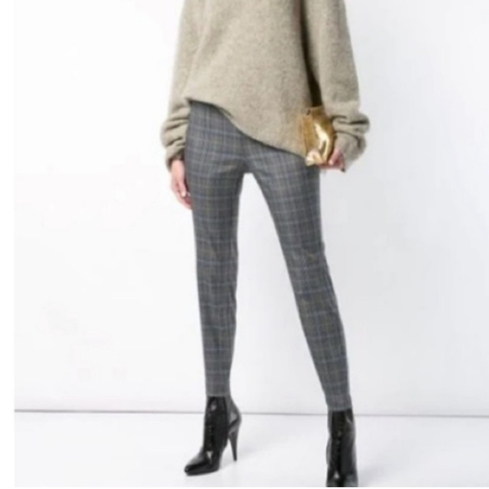 Rag & Bone “Simone” Black, Blue, Gray Plaid Slim Fit Pant Size 2 EUC!